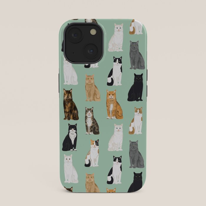 Cat breeds pattern kitty kittens cats tabby siamese white tortoiseshell iPhone Case Gallery Image 33