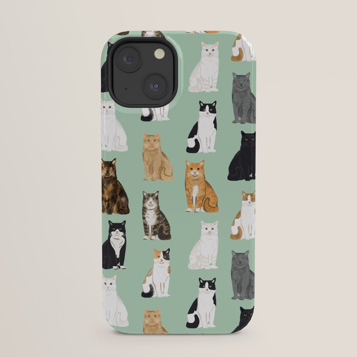 Cat breeds pattern kitty kittens cats tabby siamese white tortoiseshell iPhone Case Gallery Image 29