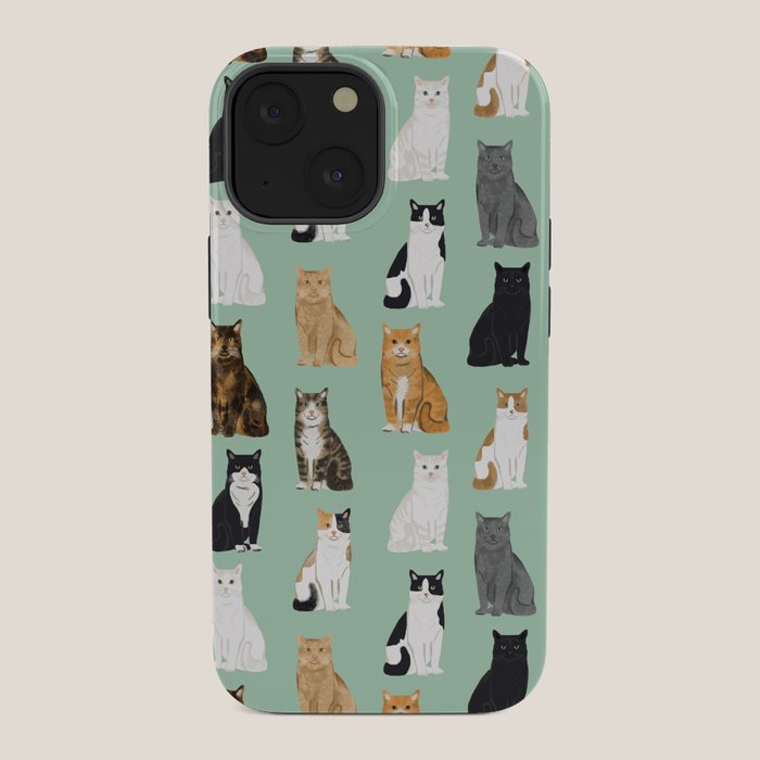 Cat breeds pattern kitty kittens cats tabby siamese white tortoiseshell iPhone Case Gallery Image 34