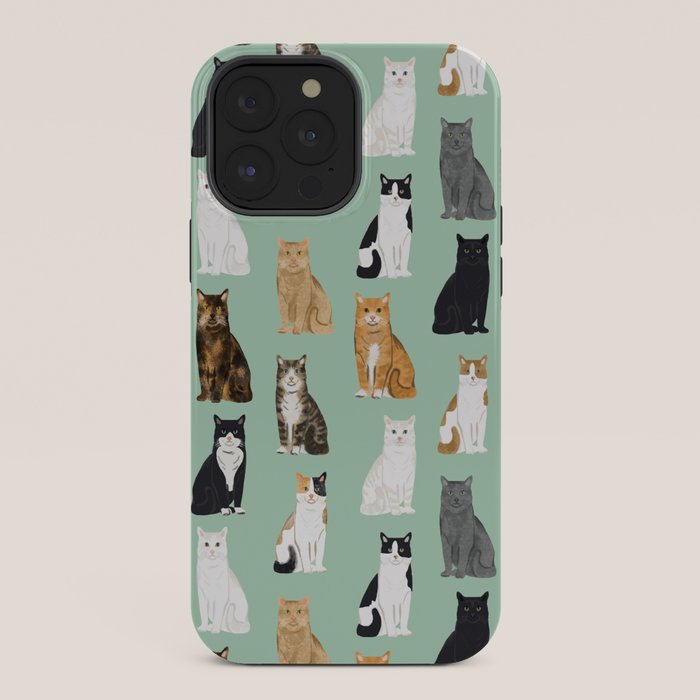 Cat breeds pattern kitty kittens cats tabby siamese white tortoiseshell iPhone Case Gallery Image 36