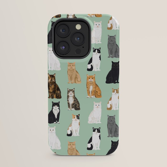 Cat breeds pattern kitty kittens cats tabby siamese white tortoiseshell iPhone Case Gallery Image 23