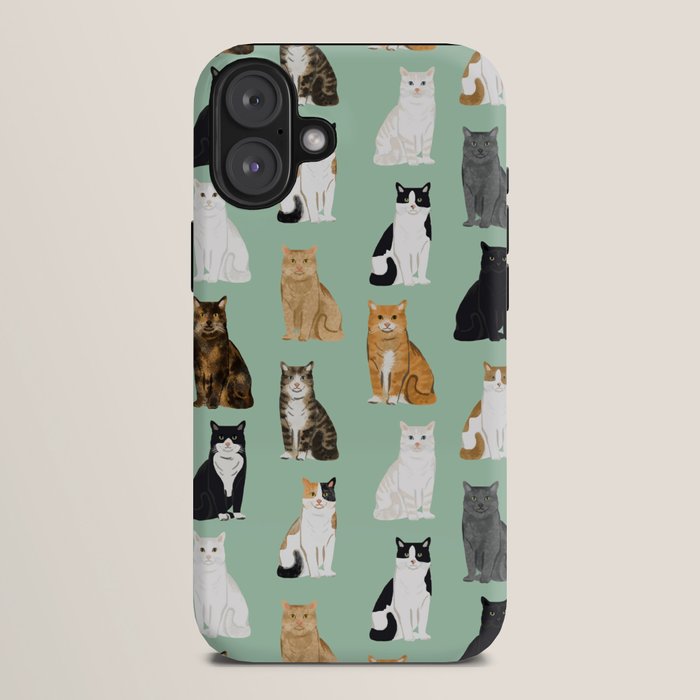 Cat breeds pattern kitty kittens cats tabby siamese white tortoiseshell iPhone Case Gallery Image 10