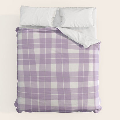 Wavy Plaid Lilac White Duvet Cover Gallery Image 7
