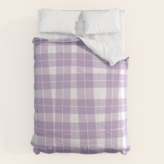 Wavy Plaid Lilac White Comforter Gallery Image 6