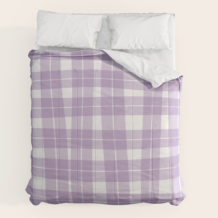 Wavy Plaid Lilac White Comforter Gallery Image 7