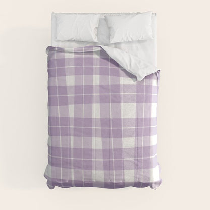Wavy Plaid Lilac White Comforter Gallery Image 8