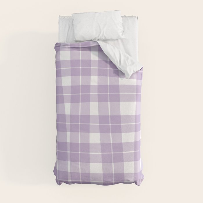 Wavy Plaid Lilac White Duvet Cover Gallery Image 4