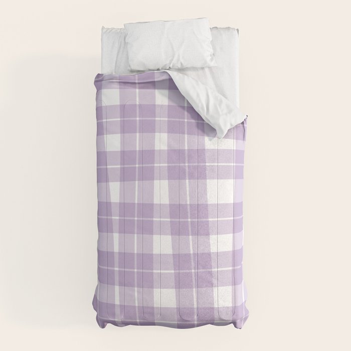 Wavy Plaid Lilac White Comforter Gallery Image 10