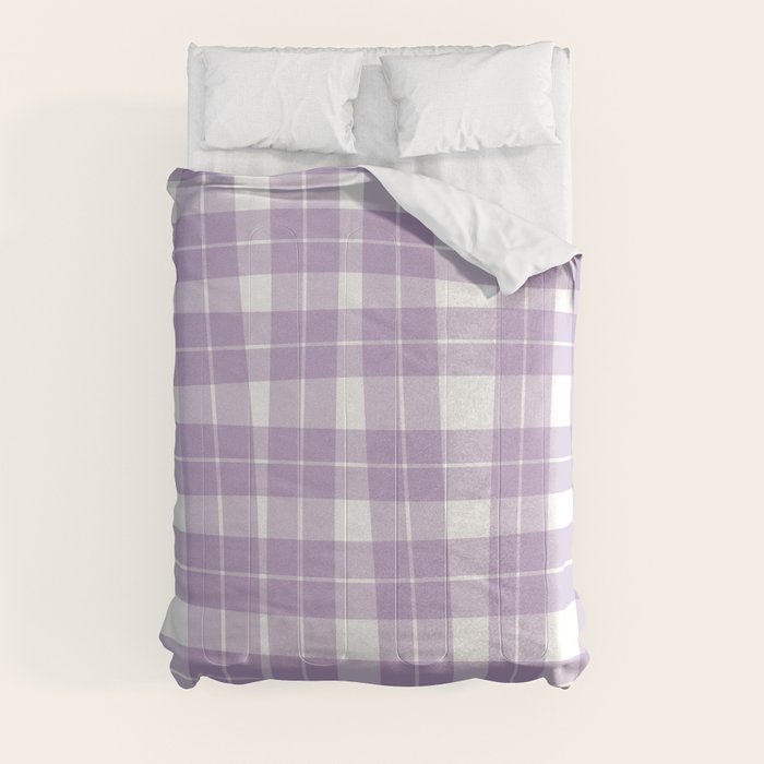 Wavy Plaid Lilac White Comforter Gallery Image 3