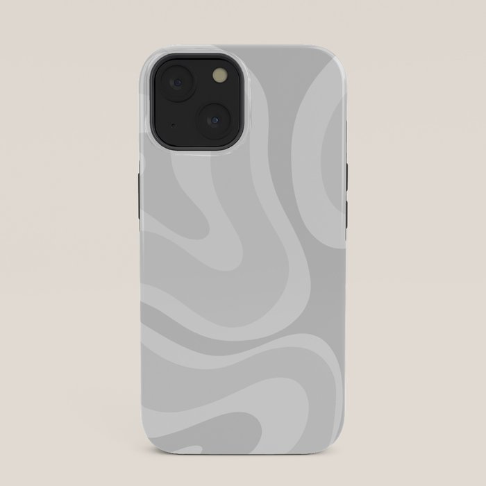 Modern Retro Liquid Swirl Abstract in Pale Grey iPhone Case Gallery Image 33