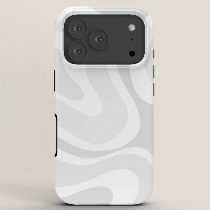 Modern Retro Liquid Swirl Abstract in Pale Grey iPhone Case Gallery Image 7