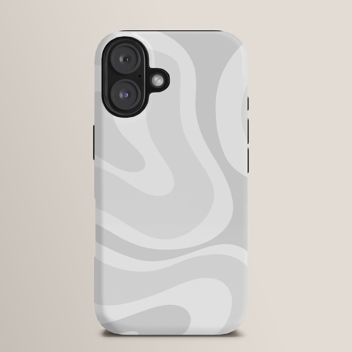 Modern Retro Liquid Swirl Abstract in Pale Grey iPhone Case Gallery Image 13