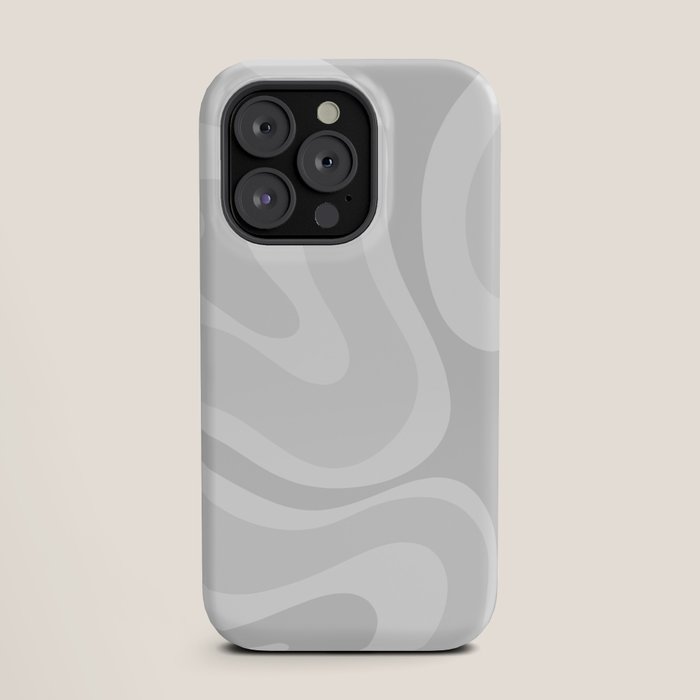 Modern Retro Liquid Swirl Abstract in Pale Grey iPhone Case Gallery Image 19