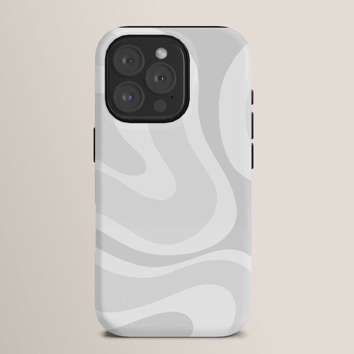 Modern Retro Liquid Swirl Abstract in Pale Grey iPhone Case Gallery Image 15