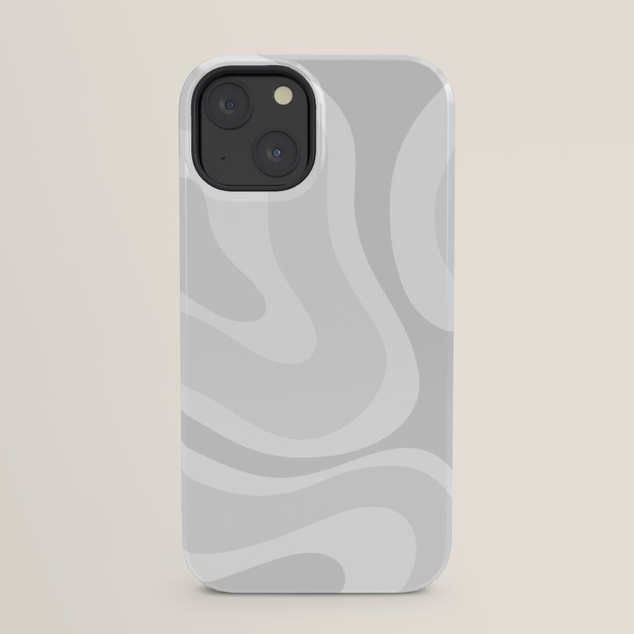 Modern Retro Liquid Swirl Abstract in Pale Grey iPhone Case Gallery Image 29