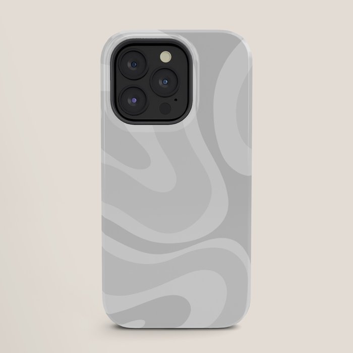 Modern Retro Liquid Swirl Abstract in Pale Grey iPhone Case Gallery Image 27