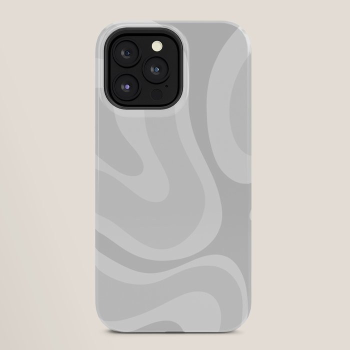 Modern Retro Liquid Swirl Abstract in Pale Grey iPhone Case Gallery Image 28