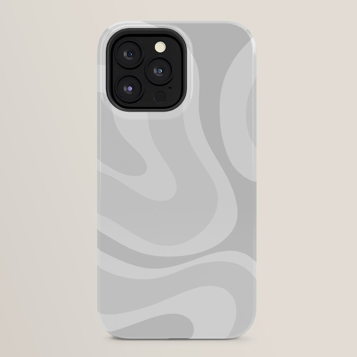 Modern Retro Liquid Swirl Abstract in Pale Grey iPhone Case Gallery Image 32