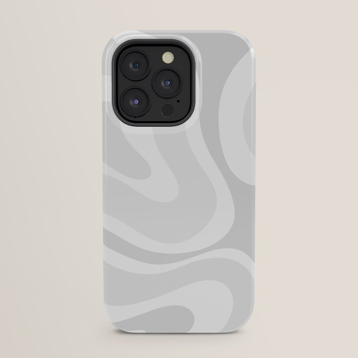 Modern Retro Liquid Swirl Abstract in Pale Grey iPhone Case Gallery Image 23