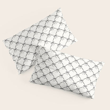 Bows & Ribbons Pattern IV Black and White Pillow Sham Gallery Image 4