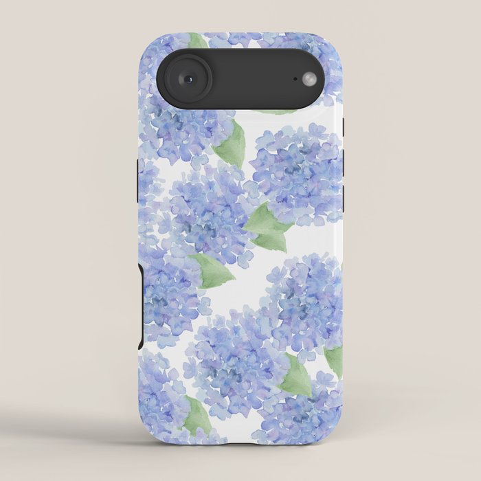 Elegant lavender lilac watercolor hydrangea floral iPhone Case Gallery Image 2