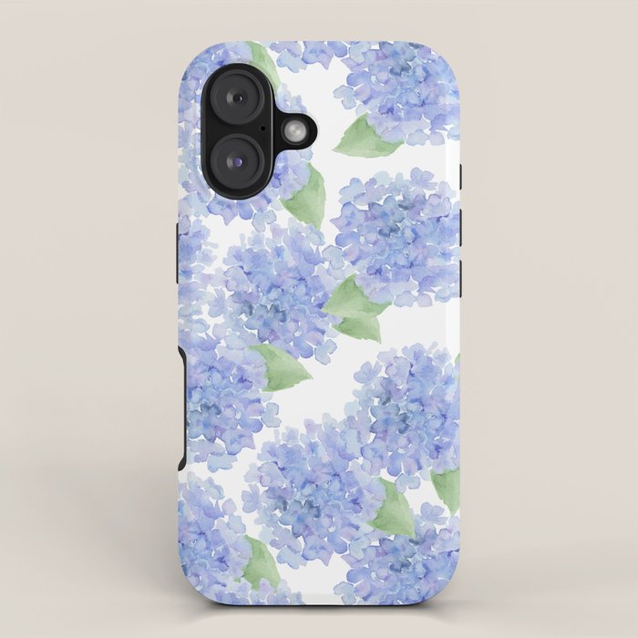 Elegant lavender lilac watercolor hydrangea floral iPhone Case Gallery Image 1