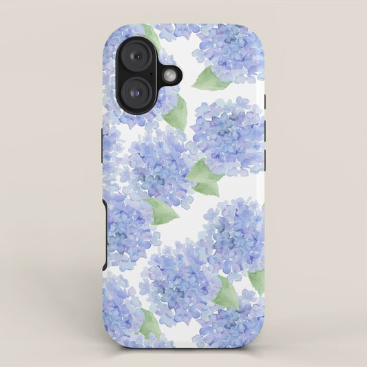Elegant lavender lilac watercolor hydrangea floral iPhone Case Gallery Image 1