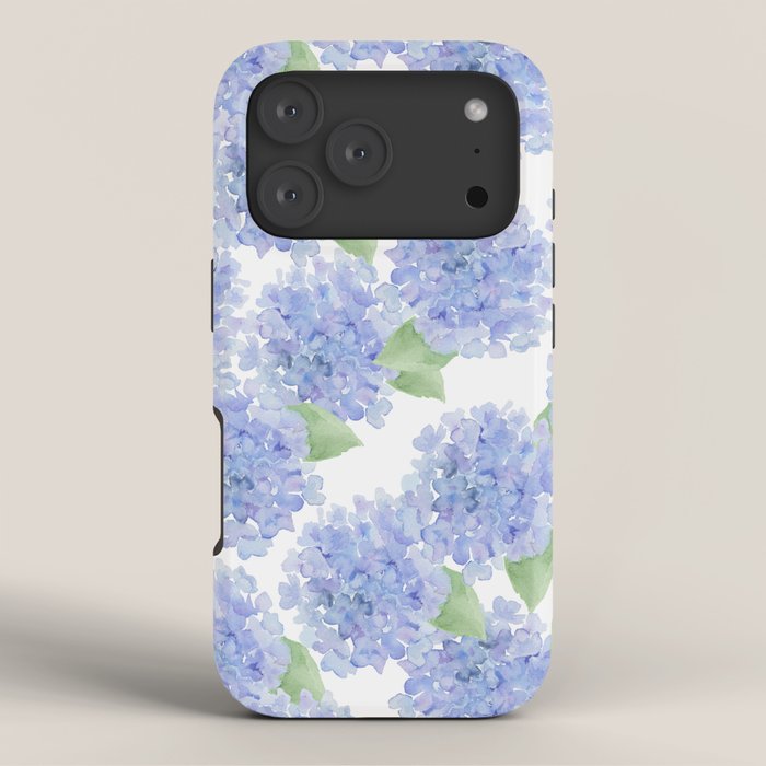 Elegant lavender lilac watercolor hydrangea floral iPhone Case Gallery Image 3