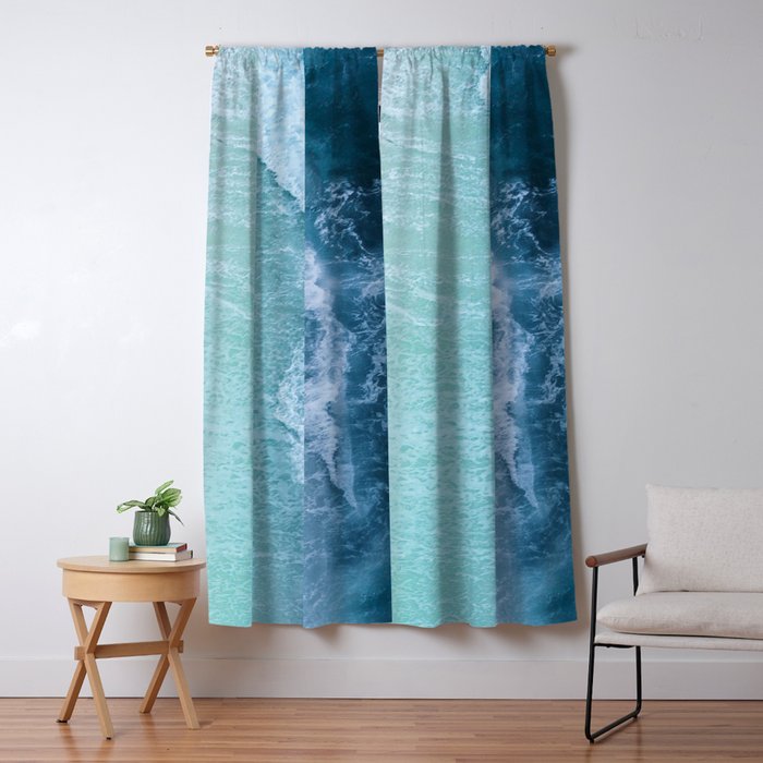 Turquoise Sea Window Curtain Gallery Image 1