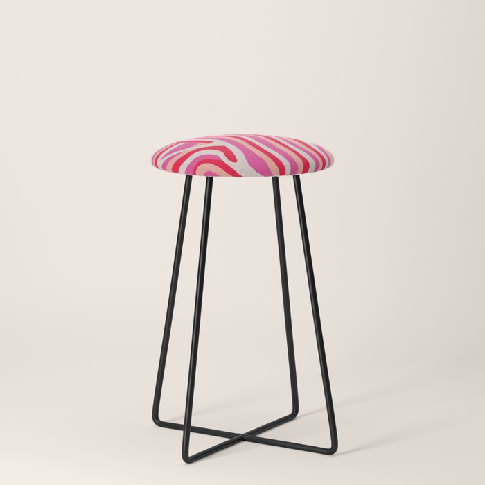 pink zebra stripes Stool Gallery Image 3