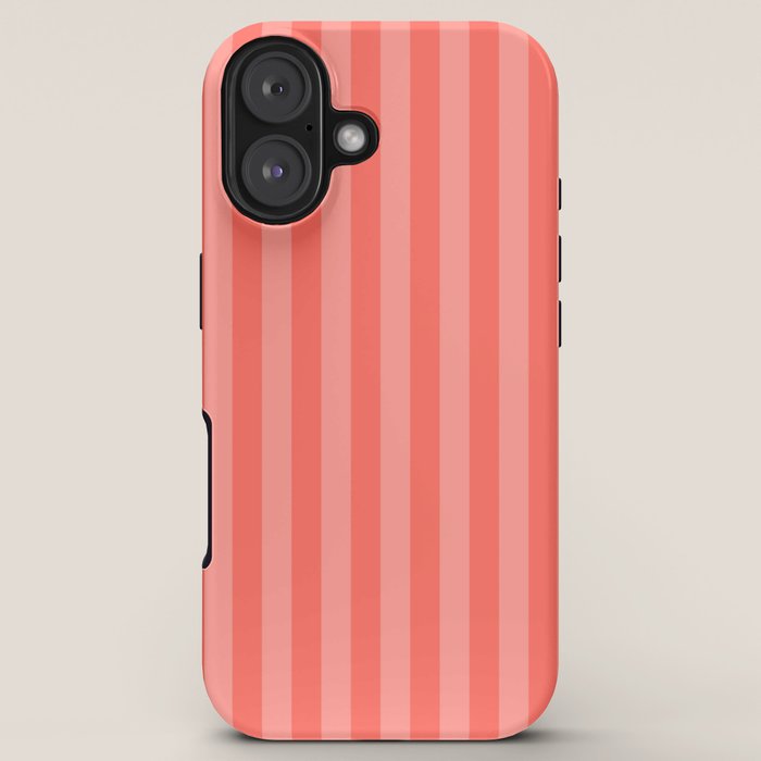 Coral Pink Thin Vertical Stripes iPhone Case Gallery Image 5