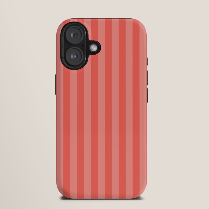 Coral Pink Thin Vertical Stripes iPhone Case Gallery Image 9