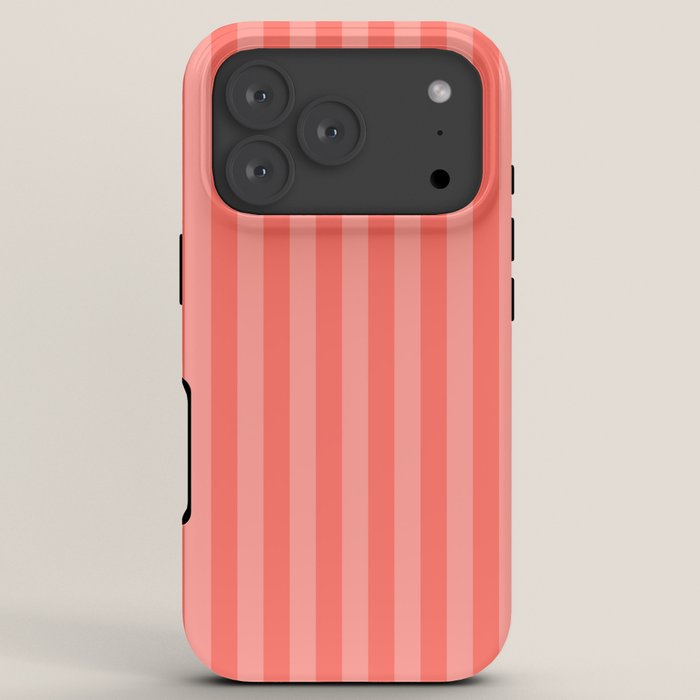 Coral Pink Thin Vertical Stripes iPhone Case Gallery Image 7