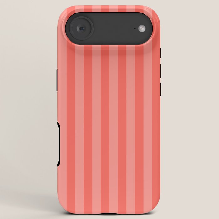Coral Pink Thin Vertical Stripes iPhone Case Gallery Image 6