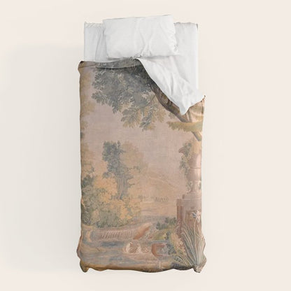 Antique 18th Century French Pastoral Sunrise Verdure Tapestry Duvet Cover Gallery Image 10