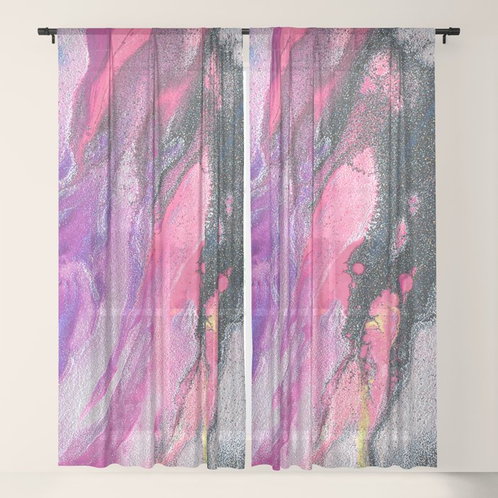 Bursting with Cosmic Joy Abstract Painting Window Curtain Gallery Image 17