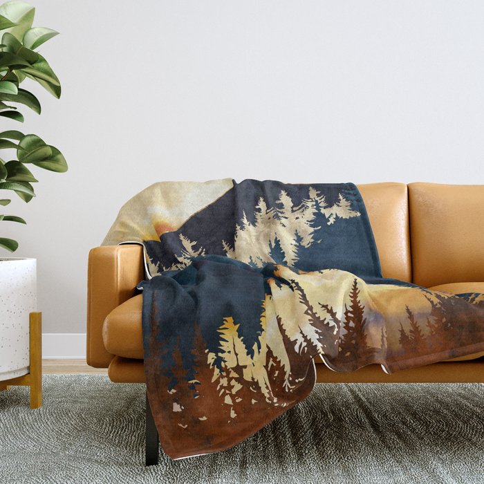 Fall Sunset Throw Blanket Gallery Image 2