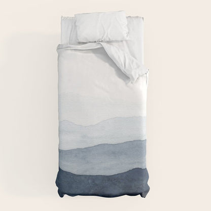 Indigo Abstract Watercolor Mountains Duvet Cover Gallery Image 5