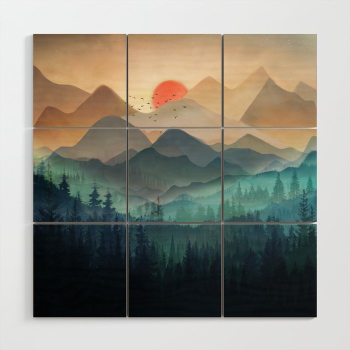 Wilderness Becomes Alive at Night Wood Wall Art Gallery Image 2