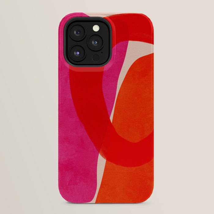 relations IV - pink shapes minimal painting iPhone Case Gallery Image 24