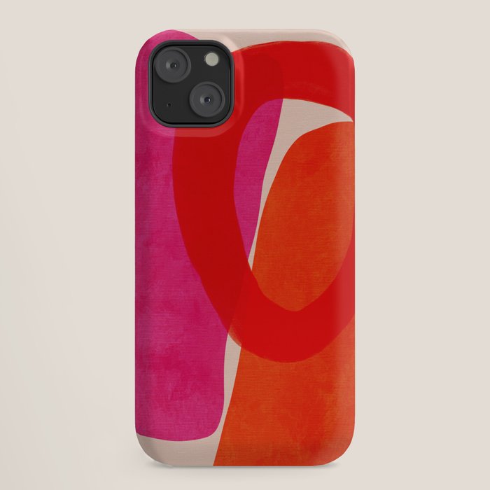 relations IV - pink shapes minimal painting iPhone Case Gallery Image 18