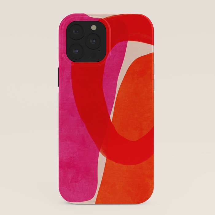 relations IV - pink shapes minimal painting iPhone Case Gallery Image 40