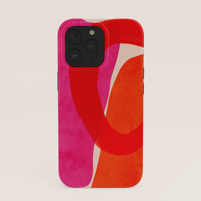 relations IV - pink shapes minimal painting iPhone Case Gallery Image 39