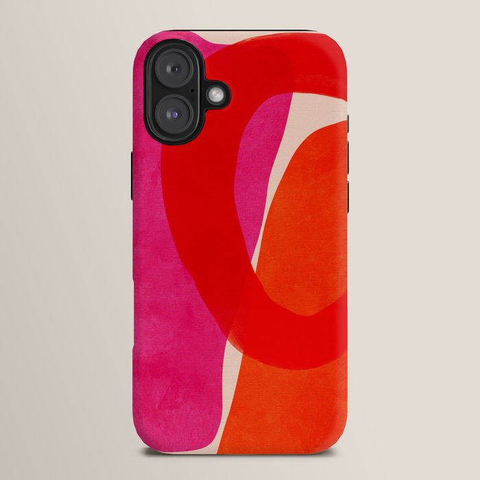 relations IV - pink shapes minimal painting iPhone Case Gallery Image 14