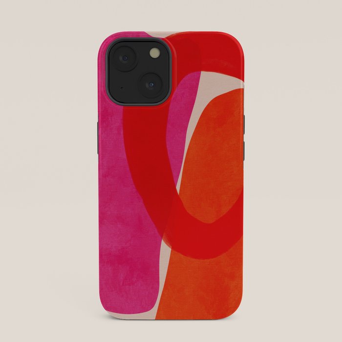 relations IV - pink shapes minimal painting iPhone Case Gallery Image 33