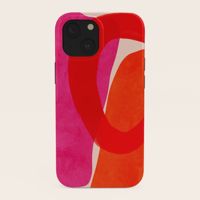 relations IV - pink shapes minimal painting iPhone Case Gallery Image 38