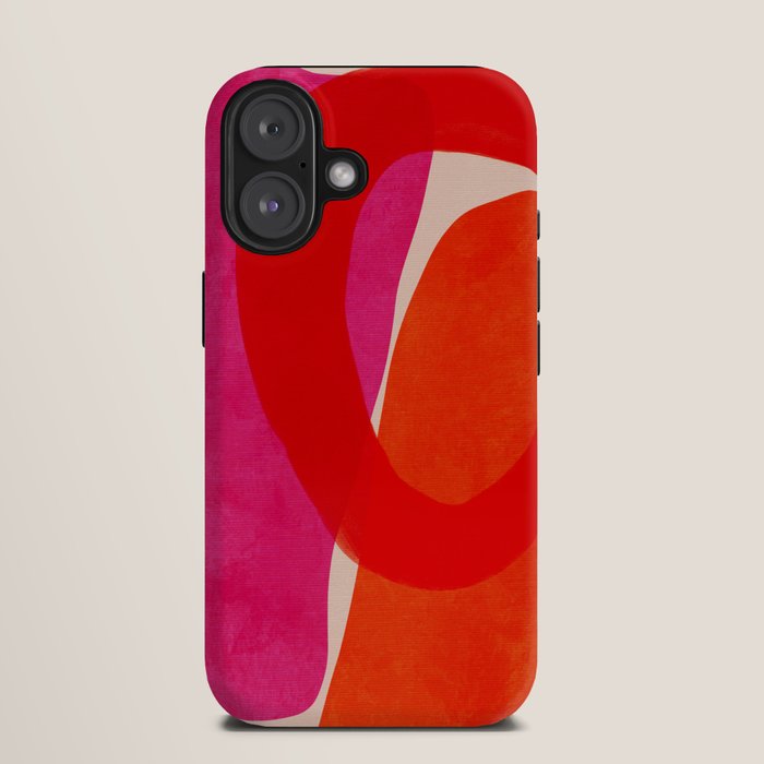 relations IV - pink shapes minimal painting iPhone Case Gallery Image 9