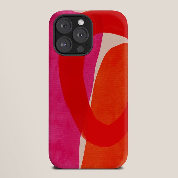 relations IV - pink shapes minimal painting iPhone Case Gallery Image 20