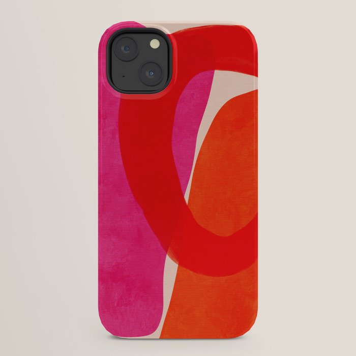 relations IV - pink shapes minimal painting iPhone Case Gallery Image 30