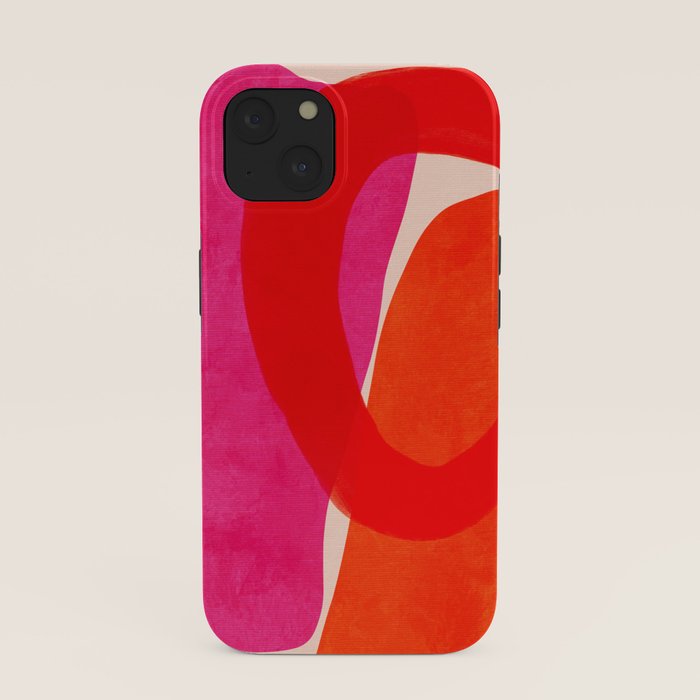 relations IV - pink shapes minimal painting iPhone Case Gallery Image 37